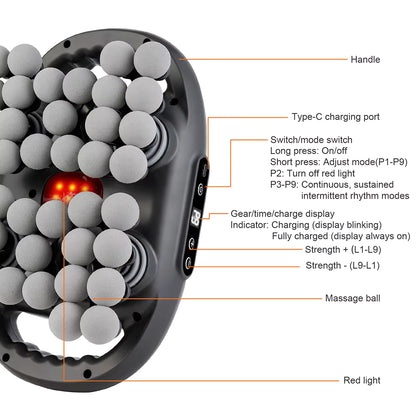 Deep Tissue Massage Gun – 42-Head Wireless Percussion Massager with Red Light Therapy