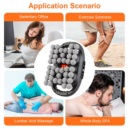 Deep Tissue Massage Gun – 42-Head Wireless Percussion Massager with Red Light Therapy