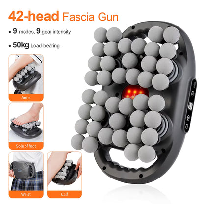 Deep Tissue Massage Gun – 42-Head Wireless Percussion Massager with Red Light Therapy