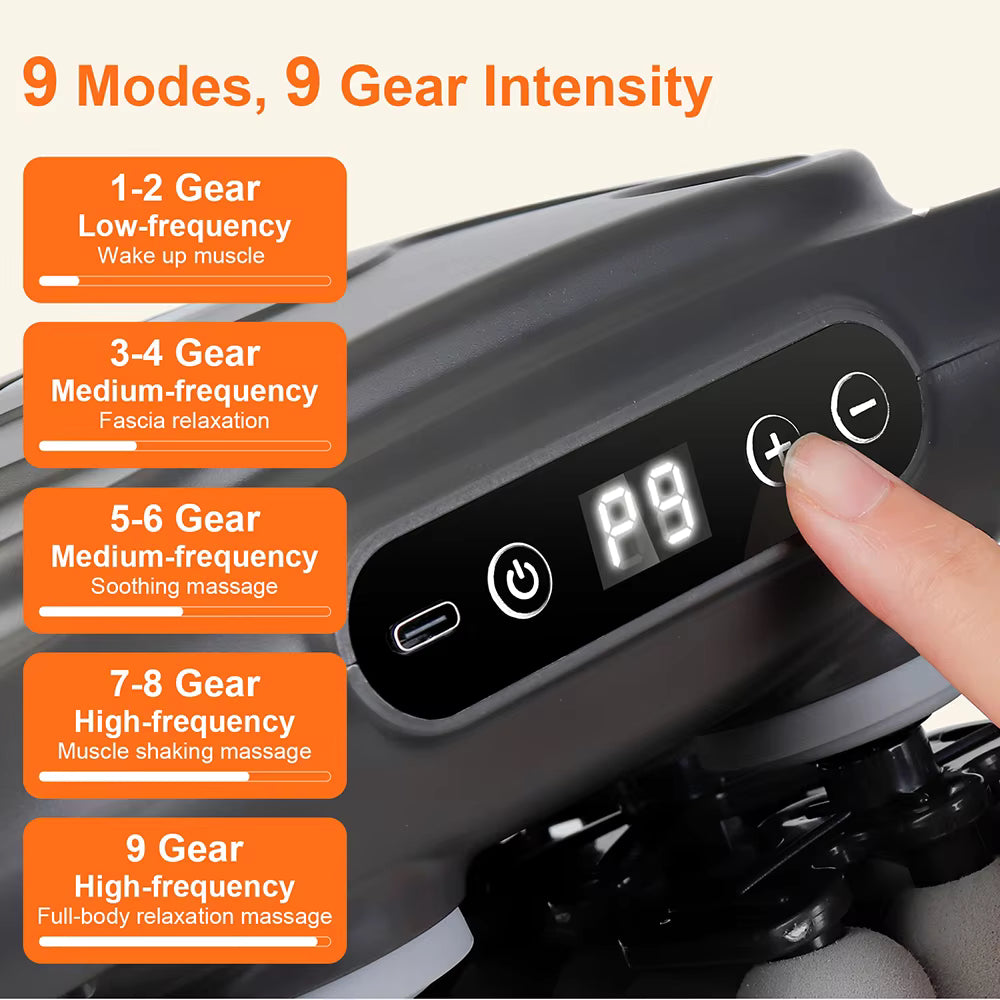 Deep Tissue Massage Gun – 42-Head Wireless Percussion Massager with Red Light Therapy
